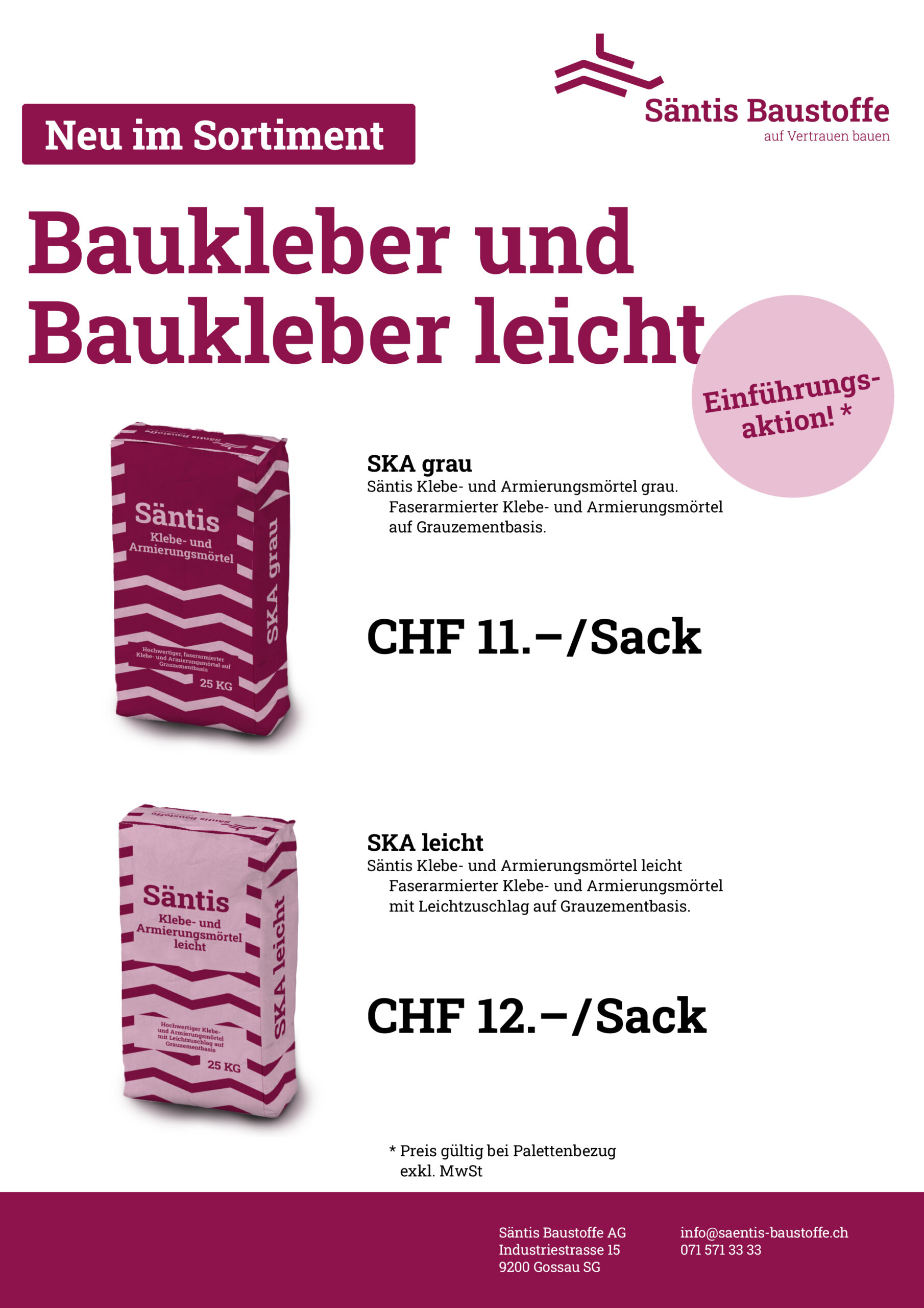 Baukleber von Säntis Baustoffe AG